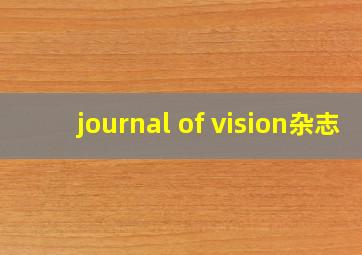 journal of vision杂志